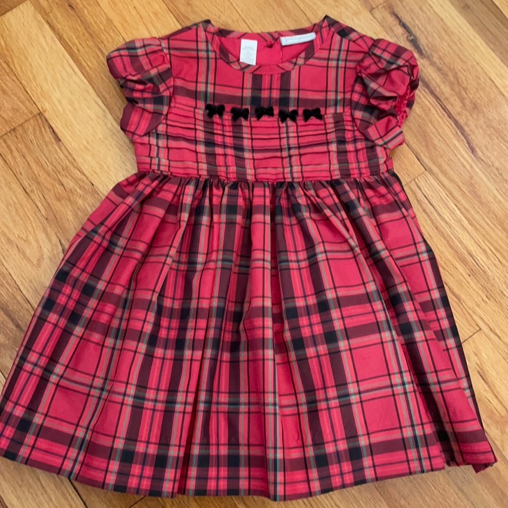 First Impressions 18 month size red plaid baby dress.